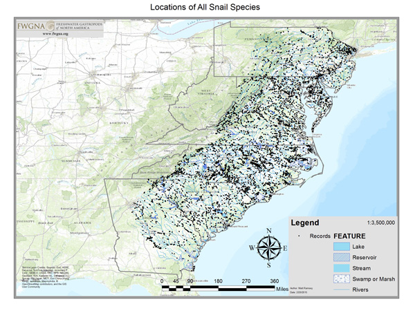 Atlantic drainage sample sites